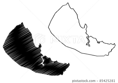 Dar es Salaam City (United Republic of Tanzania) map vector illustration, scribble sketch City of Mzizima map 85425281