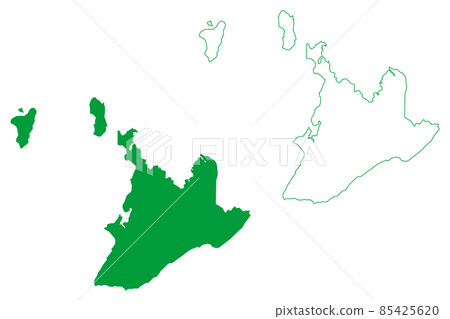 Salvador municipality (Bahia state, Municipalities of Brazil, Federative Republic of Brazil) map vector illustration, scribble sketch Sao Salvador da Bahia de Todos os Santos map 85425620
