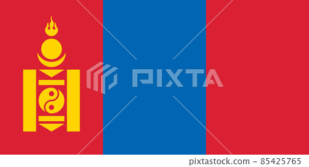 National Flag Mongolia, A vertical triband of red and blue with a Soyombo symbol centered on the hoist-side of the red band 85425765
