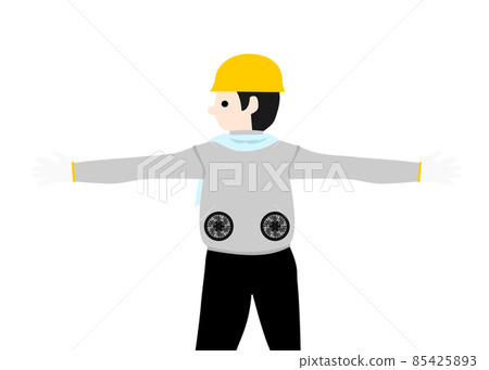 Back view of a worker wearing air-conditioned clothes 85425893