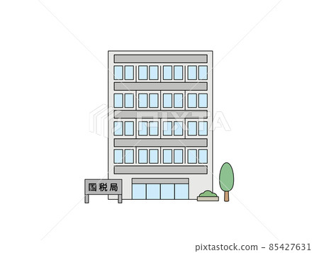 National Tax Bureau exterior building front line drawing simple illustration material 85427631