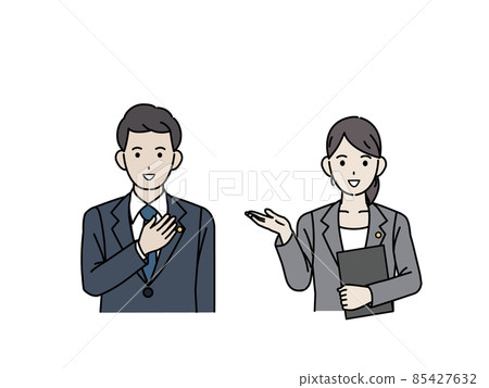 Lawyer, tax accountant, men and women with badges, consultation, peace of mind, illustration material Lawyer, tax accountant, men and women with badges, consultation, peace of mind, illustration material 85427632