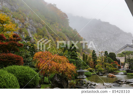 福島縣田村市阿武隈洞窟的紅葉和臉 85428310