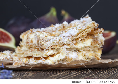 sweet puff pastry with buttercream and puff pastry 85428750