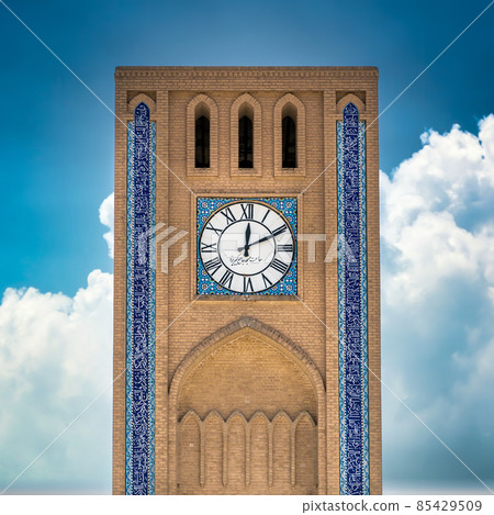 Clock Tower in Saat Square in the historical city of Yazd, Iran Clock Tower in Saat Square in the historical city of Yazd, Iran 85429509