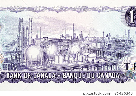 Oil refinery at Sarnia, Ontario from money Oil refinery at Sarnia, Ontario from money 85430346