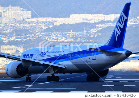 Osaka International Airport ANA 787 Airplane Takeoff Preparation Senri Kawajiri Osaka International Airport ANA 787 Airplane Takeoff Preparation Senri Kawajiri 85430420