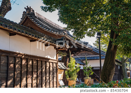 冬天的德川園、黑門松木裝飾<愛知縣名古屋市> 85430704