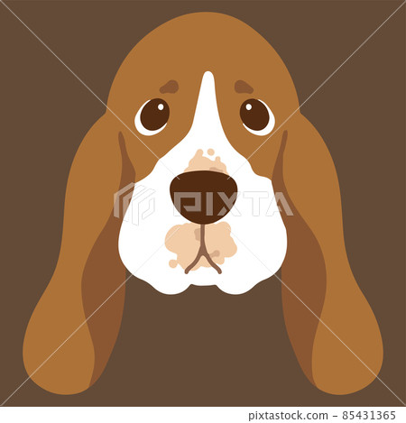 Simple and cute Basset Hound face illustration without main line 85431365