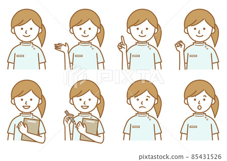 Female medical white coat manipulative treatment clinic pharmacy person illustration vector AI material 85431526