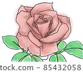 Hand-painted single rose 85432058