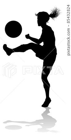 Female Soccer Football Player Woman Silhouette Female Soccer Football Player Woman Silhouette 85432824