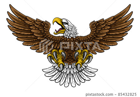 Bald Eagle Hawk Flying Wings Spread Mascot Bald Eagle Hawk Flying Wings Spread Mascot 85432825