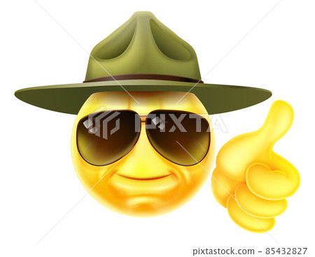 Happy Drill Sergeant Emoticon Cartoon Face Happy Drill Sergeant Emoticon Cartoon Face 85432827