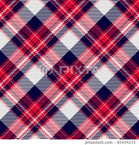 Seamless pattern of scottish tartan plaid. Repeatable background with check fabric texture. Vector backdrop striped textile print. 85434235