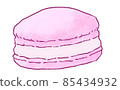 Pink macaroons drawn by hand, part 1png 85434932
