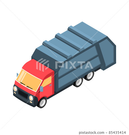 Rubbish Truck Isometric Composition 85435414