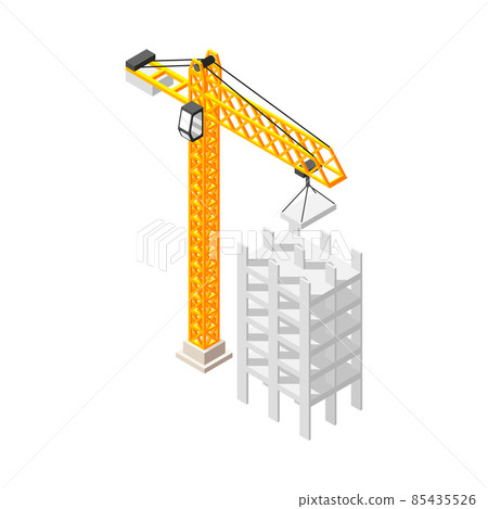 Crane Building Site Composition 85435526