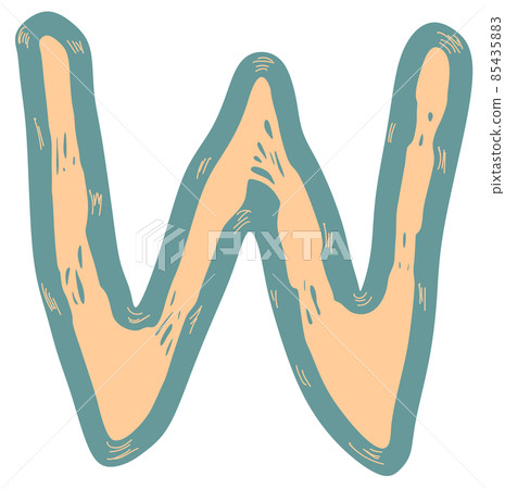 Stretched vector letter.Art font. Stretched vector letter.Art font. 85435883
