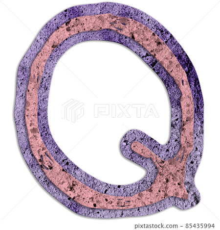 Layered concrete letter.Art font. Layered concrete letter.Art font. 85435994