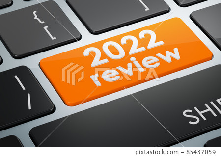 2022 review button on keyboard, 3D rendering - Stock Illustration ...