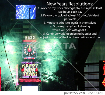 Happy New Year Times Square 2022 and Resolutions for 2022 85437470
