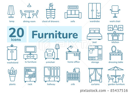 Furniture icons set Furniture icons set 85437516