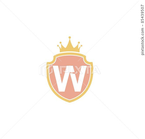 Letter W with shield icon logo design illustration Letter W with shield icon logo design illustration 85439507
