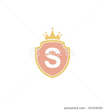 Letter S with shield icon logo design illustration 85439508