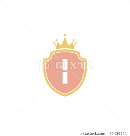 Letter I with shield icon logo design illustration 85439521