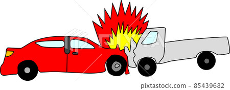 Illustration material of a car that collides head-on 85439682