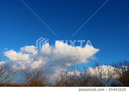 冬日天空中云朵舒爽的風景 85441026