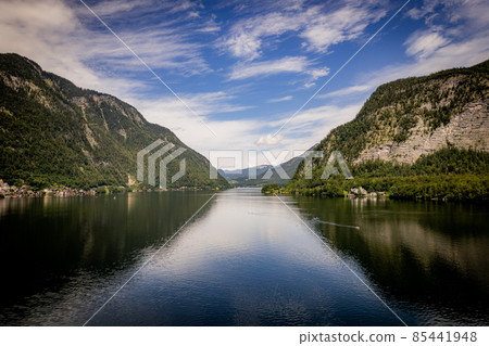 Famous Lake Hallstatt in Austria on a sunny day Famous Lake Hallstatt in Austria on a sunny day 85441948