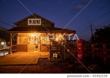 Tokawa Station at night Choshi Electric Railway 85442539