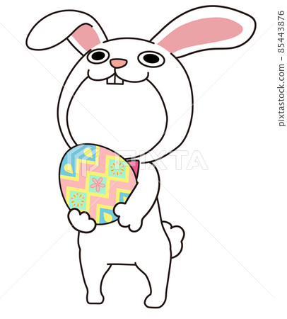 Kigurumi 相框_貼臉兔配復活節彩蛋 85443876