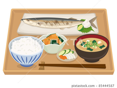 Grilled fish set meal (saury) 85444587
