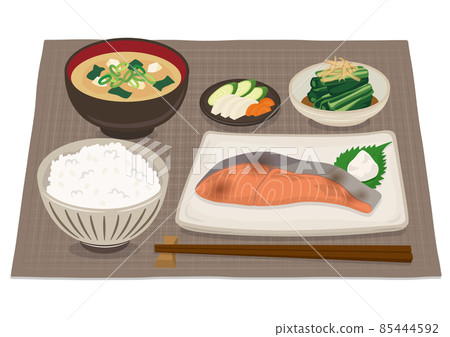 Breakfast / breakfast (salmon grilled with salt) Breakfast / breakfast (salmon grilled with salt) 85444592