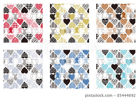 [Swatch] 6 colors of Scandinavian heart textiles 85444692
