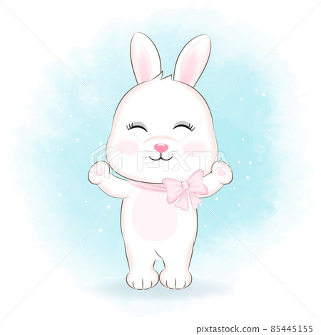 Cute Little Bunny cartoon illustration 85445155