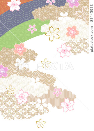 Cherry blossom Japanese pattern spring background 85445958