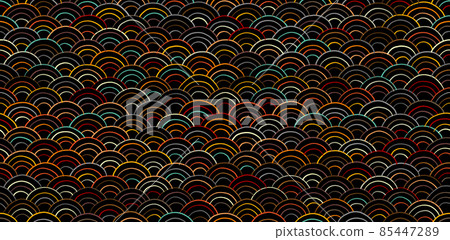 Traditional japanese seigaiha ocean waves. Seamless Pattern for your design 85447289