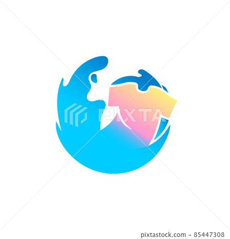 laundry logo fast laundry clean laundry cloth wash logo simple logo with ocean wave 85447308