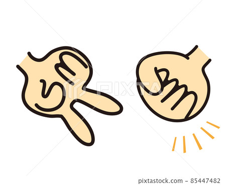 石頭剪刀布手標誌矢量圖 85447482