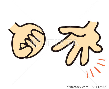 石頭剪刀布手標誌矢量圖 85447484