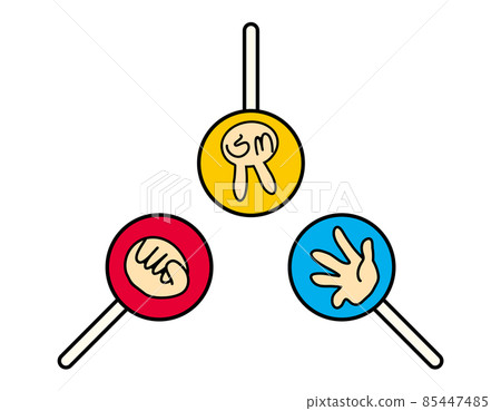 石頭剪刀布手標誌矢量圖 石頭剪刀布手標誌矢量圖 85447485