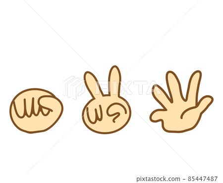 石頭剪刀布手標誌矢量圖 85447487