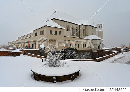 City Brno - Czech Republic - Europe. Spilberk - beautiful old castle and fortress forming the dominant of the city of Brno. 85448321