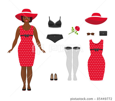 Young african american woman dressed in elegant... - Stock Illustration ...