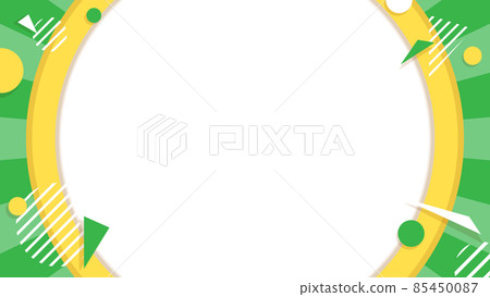 Pop and cute variety show-style background frame, green 85450087