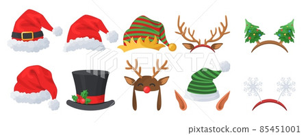 Christmas hats and decorations vector. Stock Illustration 85451001 PIXTA